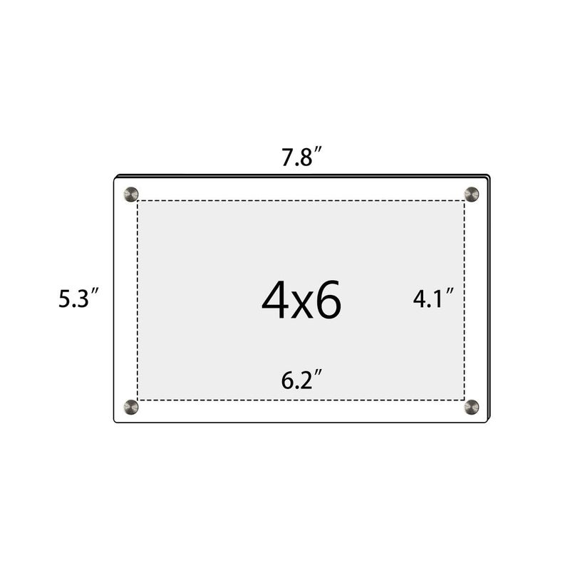 NIUBEE 4x6 Clear Acrylic Desktop Picture Frame, Beveled Frameless Plexiglass Photo Photography Display with Standoff - Image 2